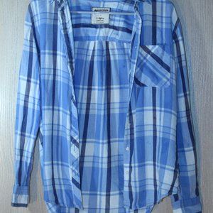 ARIZONA JEANS Lightweight Blue Plaid Flannel